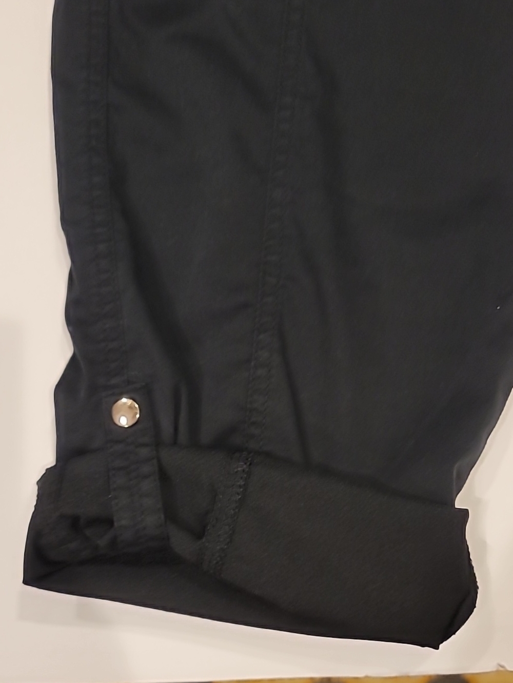 Chico's Black Cropped Rolled Hem Pants 2.5 Large 14 - Picture 3 of 13